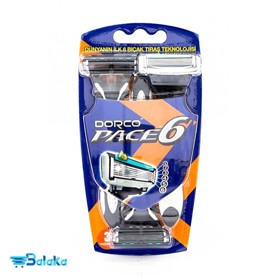 خودتراش مردانه دورکو DORCO مدل 6 تیغ بسته 3 عددی